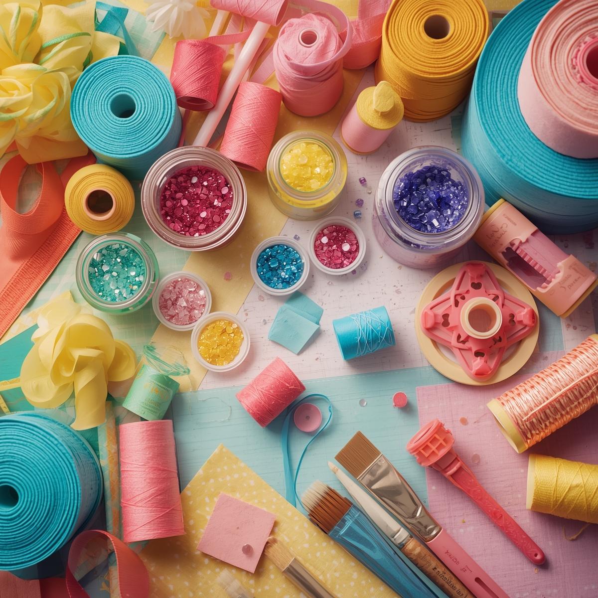 Bright and colorful spring and summer crafting supplies